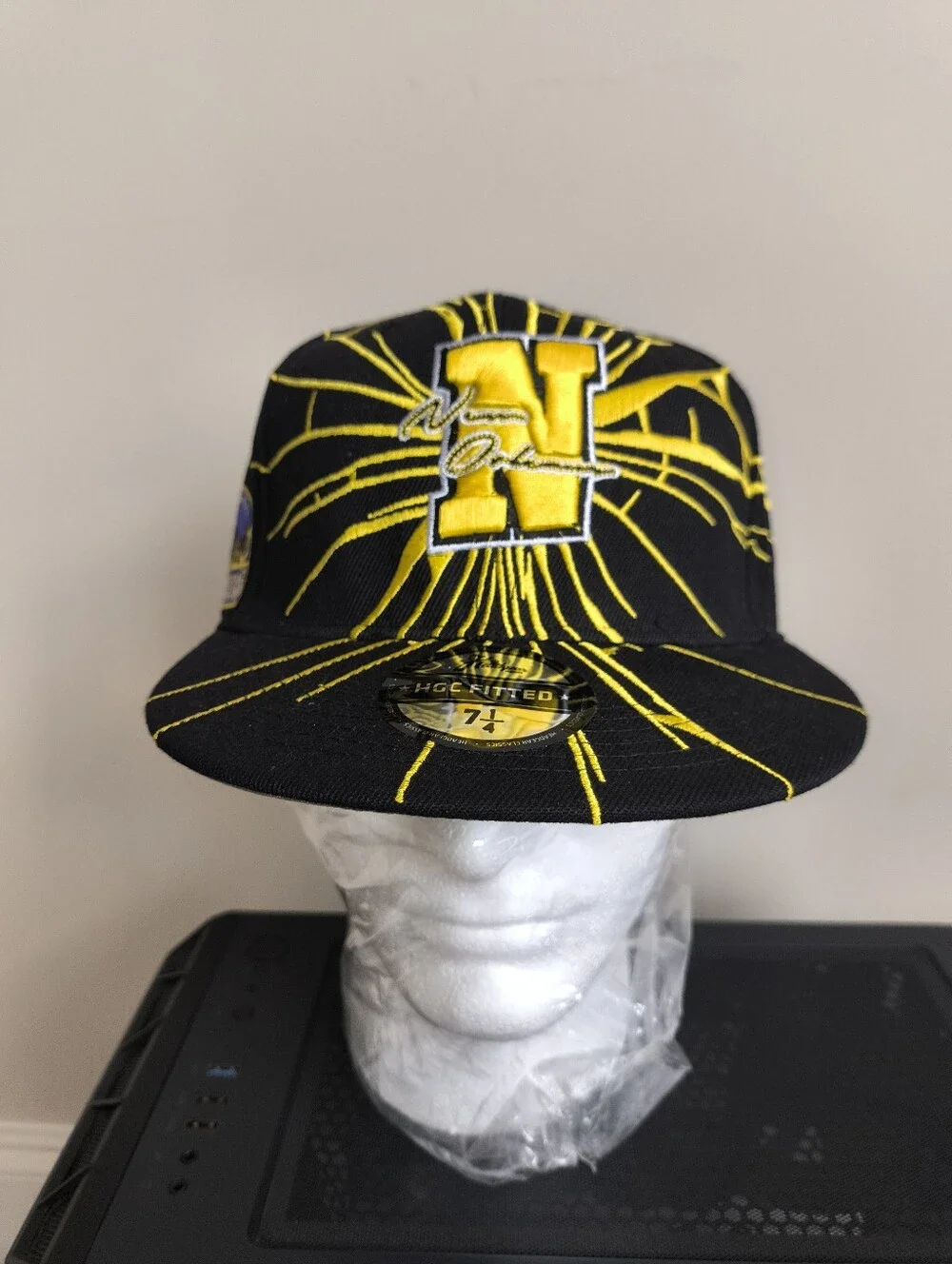 New Orleans Black Pelicans Fitted Hat Size 7 1/4